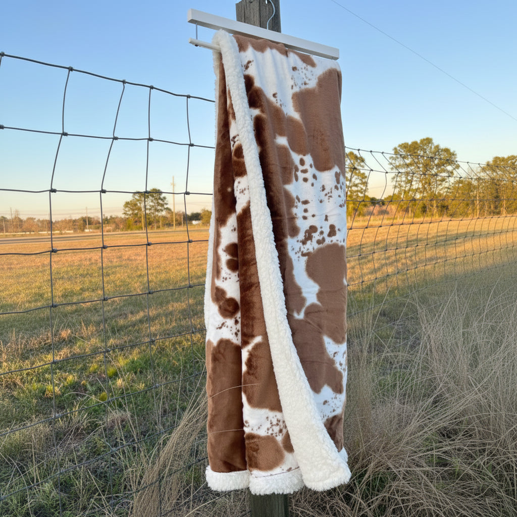 Vår ko-inspirerade filt 100×150 cm